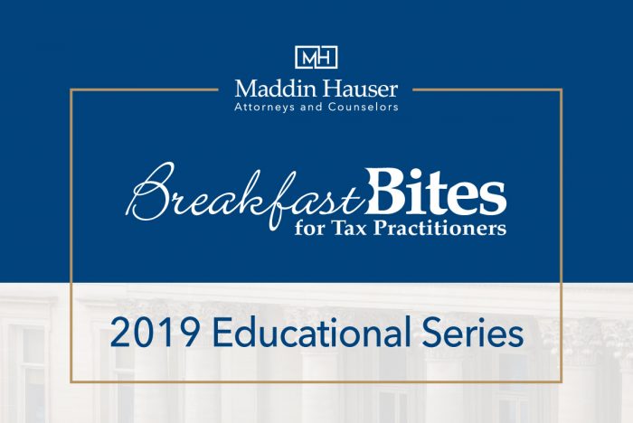 BREAKFAST BITES: TAX LAW – 2019 SERIES