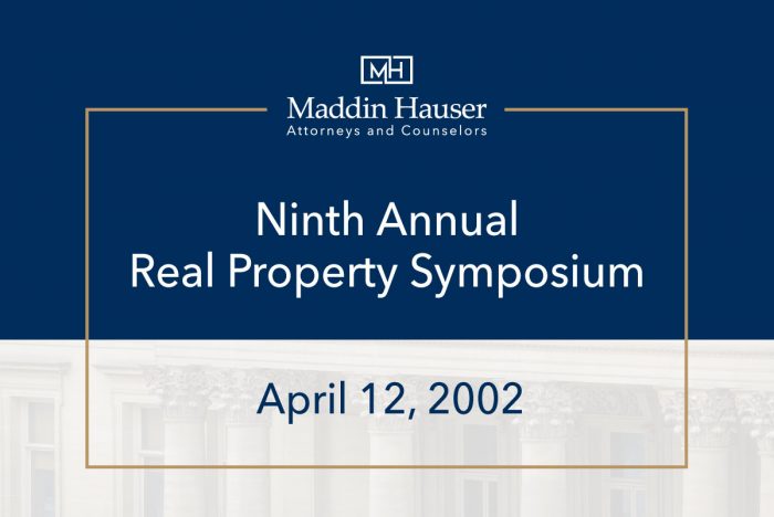 Ninth Annual Real Property Symposium